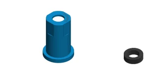 Blue Nozzel + Rubber Gasket (6 pcs) For ALL Live Vaccines, Spray Type: 80°angle (CONE) 250µ **Used for Coccidia Application