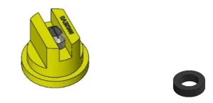 Mondstuk bij ventilator geel + pakking (12 stuks)